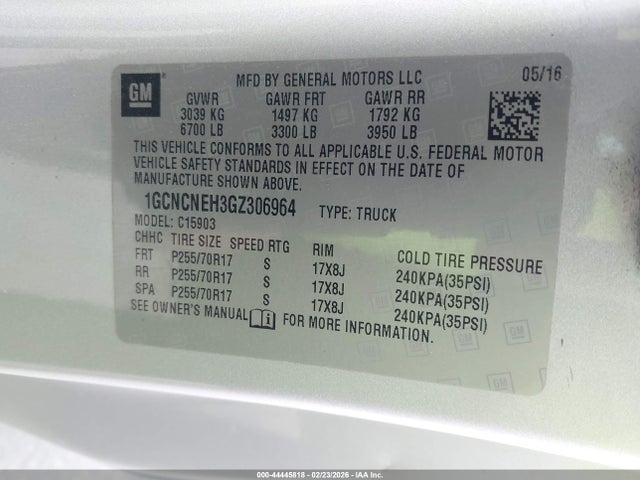 1GCNCNEH3GZ306964 Chevrolet Silverado 1500 Wt