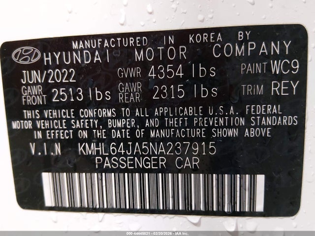 KMHL64JA5NA237915 Hyundai SONATA SEL