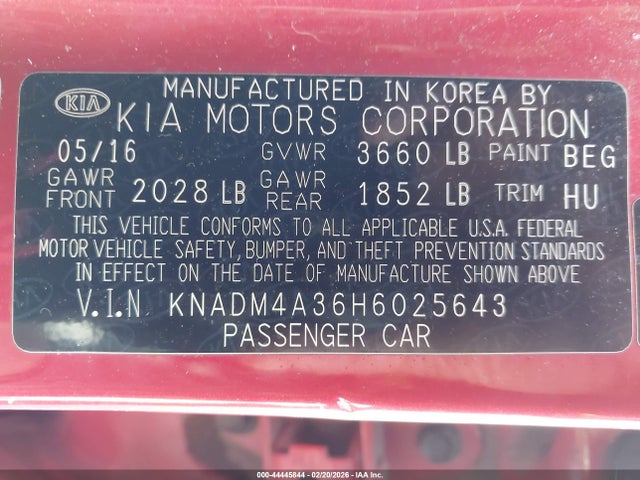 KIA RIO LX 2017 KNADM4A36H6025643 Image 9