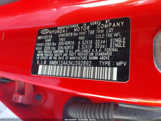 Продажа на аукционе авто 2019 Hyundai Kona Se, vin: KM8K12AA3KU392892, номер лота: 44445907