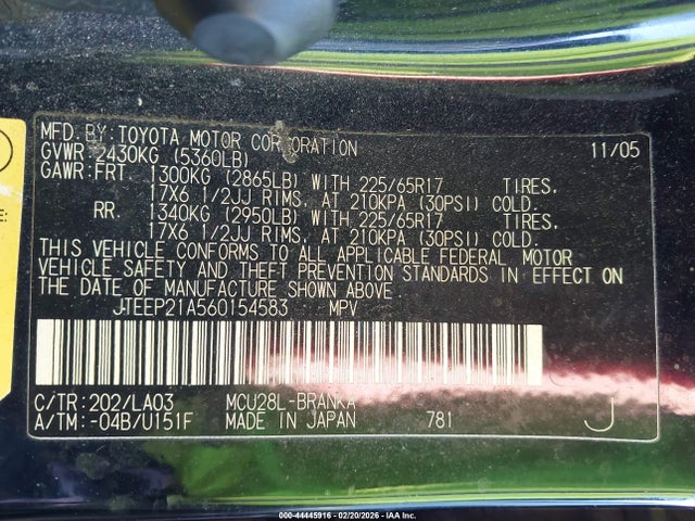 2006 TOYOTA HIGHLANDER JTEEP21A560154583 Photo 8