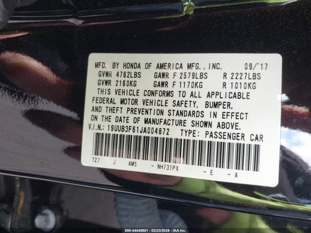 Продаж на аукціоні авто 2018 Acura Tlx Tech   A-spec Pkgs, vin: 19UUB3F61JA004872, номер лоту: 44445981