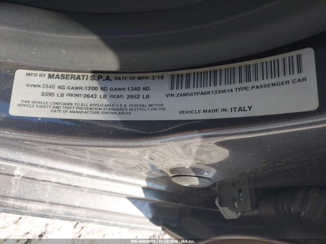 2019 MASERATI QUATTROPORTE ZAM56YPA6K1335614 Photo 8