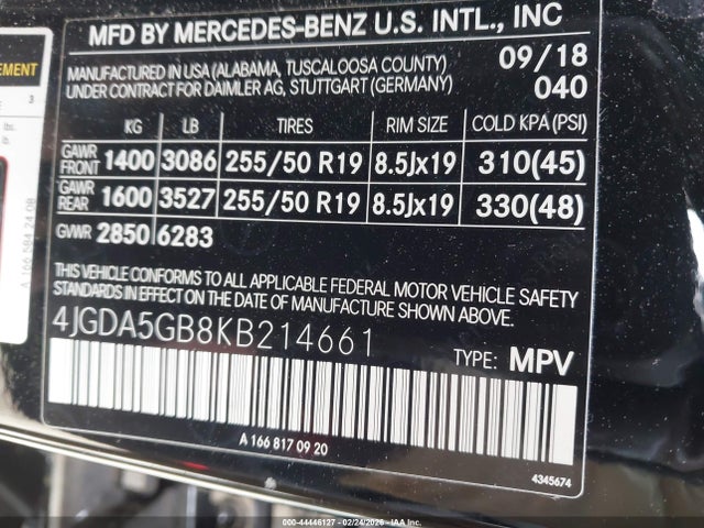 2019 MERCEDES-BENZ GLE 400 4JGDA5GB8KB214661 Photo 8