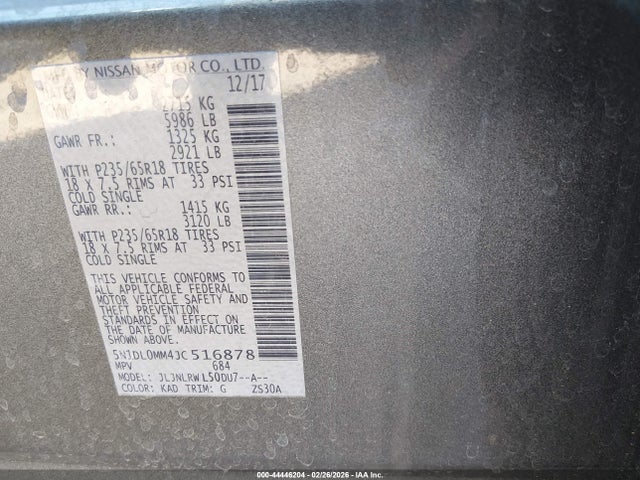 5N1DL0MM4JC516878 Infiniti QX60