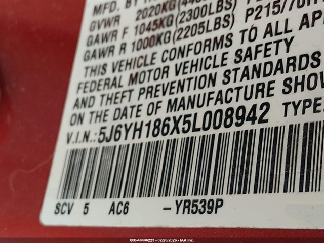 2005 HONDA ELEMENT 5J6YH186X5L008942 Photo 8