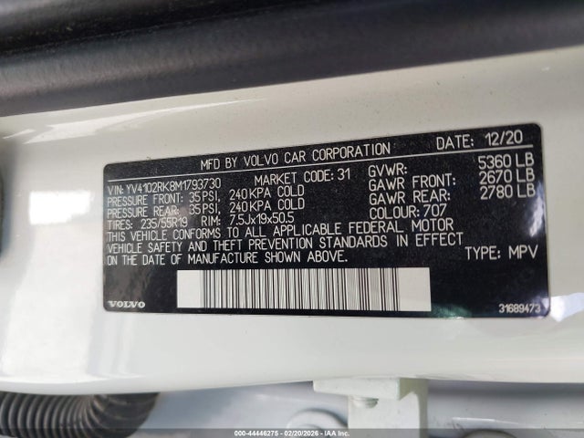 2021 VOLVO XC60 YV4102RK8M1793730 Photo 8