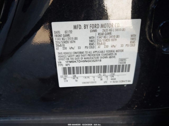 2022 FORD EXPLORER 1FMSK7DH9NGC02518 Photo 8