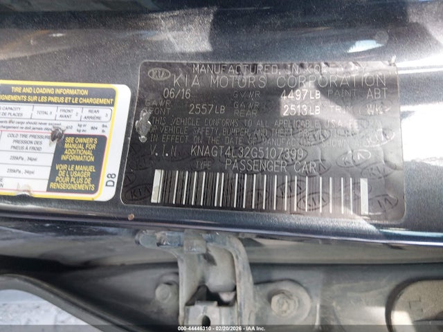 KNAGT4L32G5107399 KIA Optima Lx