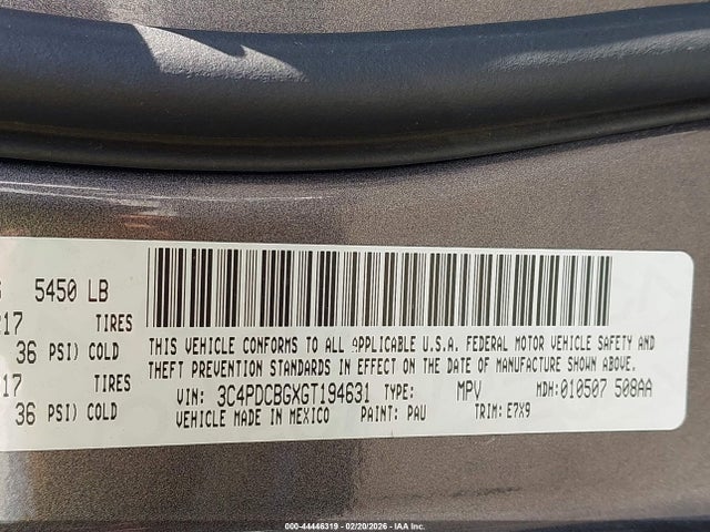 3C4PDCBGXGT194631 Dodge Journey Sxt