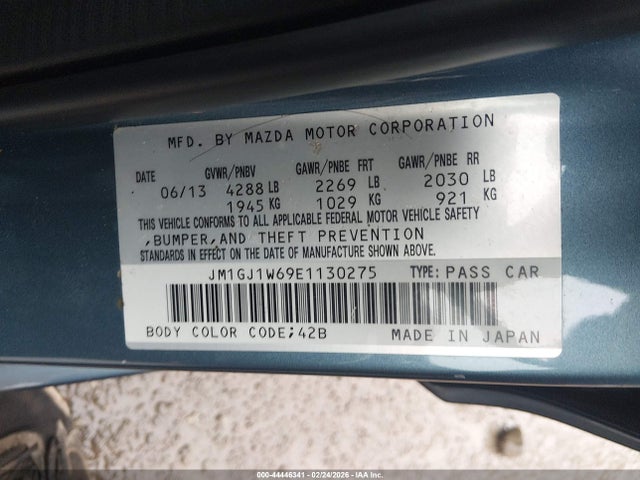 JM1GJ1W69E1130275 Mazda Mazda6 I Grand Touring
