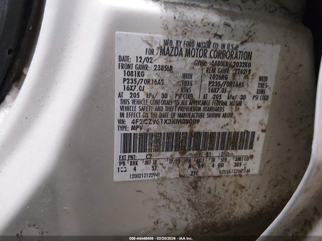 2003 MAZDA TRIBUTE 4F2CZ961X3KM28089 Photo 8