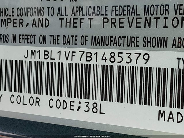 44446466 :رقم المزاد ، JM1BL1VF7B1485379 vin ، 2011 Mazda Mazda3 I Touring مزاد بيع