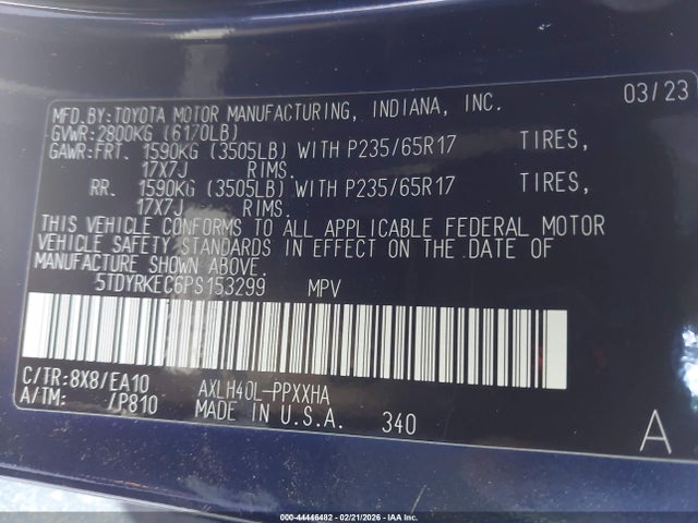 Toyota SIENNA XLE 2023 5TDYRKEC6PS153299 Image 9
