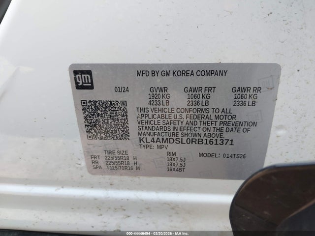 KL4AMDSL0RB161371 Buick Encore Gx Sport Touring Fwd