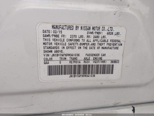 JN1BV7APXFM341036 Infiniti Q50 Premium