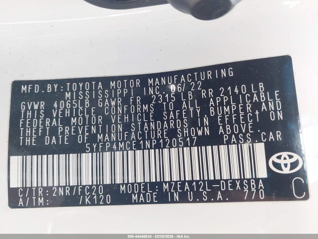 Toyota COROLLA SE 2022 5YFP4MCE1NP120517 Image 9