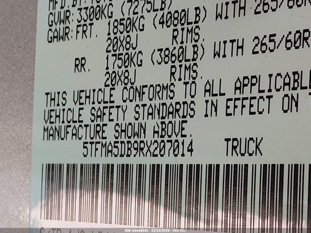5TFMA5DB9RX207014 Toyota Tundra 1794 Edition