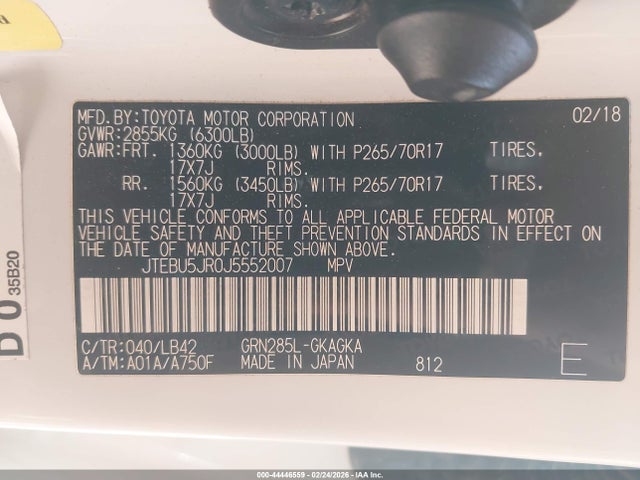 Toyota 4runner Sr5 Premium 2018 JTEBU5JR0J5552007 Image 9