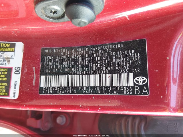 2014 TOYOTA COROLLA 5YFBURHE5EP017343 Photo 8