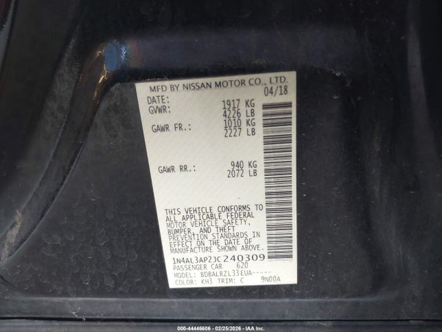 2018 NISSAN ALTIMA 1N4AL3AP2JC240309 Photo 8