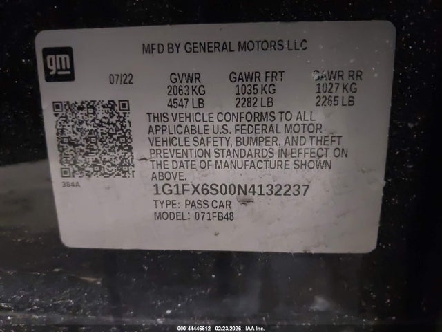 2022 CHEVROLET BOLT EV 1G1FX6S00N4132237 Photo 8