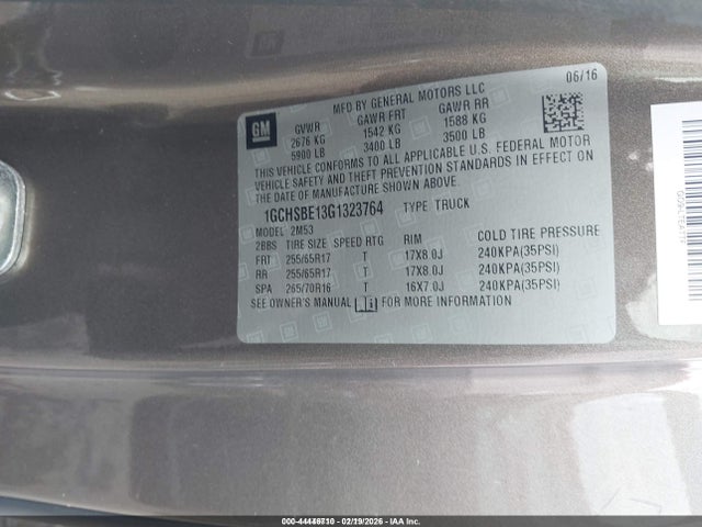 Chevrolet Colorado Wt 2016 1GCHSBE13G1323764 Image 9