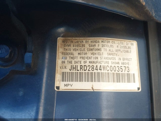 1998 HONDA CR-V JHLRD2844WC003573 Photo 8