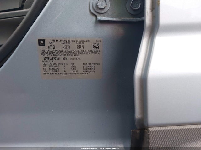 44446784 :رقم المزاد ، 2GKFLVEK3E6111105 vin ، 2014 Gmc Terrain Sle-1 مزاد بيع