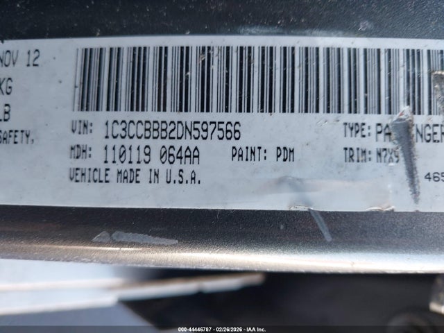 Продажа на аукционе авто 2013 Chrysler 200 Touring, vin: 1C3CCBBB2DN597566, номер лота: 44446787