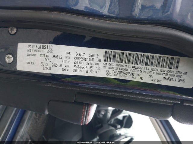 Jeep Cherokee Trailhawk 2016 1C4PJMBS9GW348243 Image 9