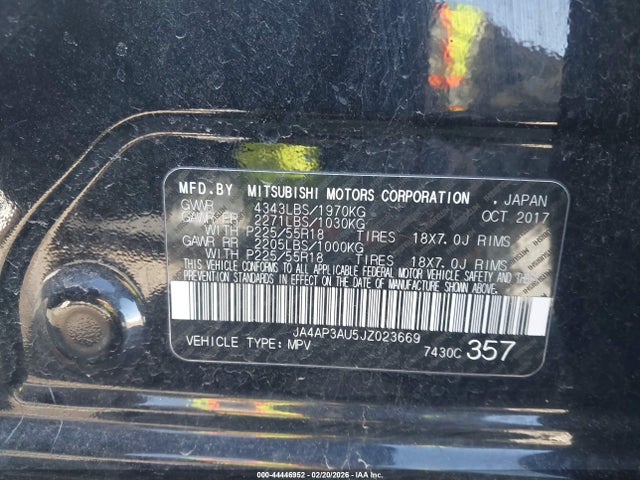 Продаж на аукціоні авто 2018 Mitsubishi Outlander Sport 2.0 Le, vin: JA4AP3AU5JZ023669, номер лоту: 44446952