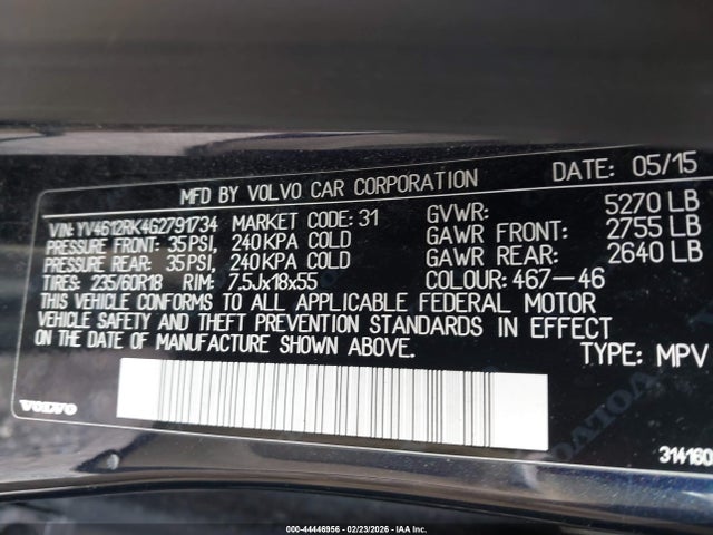 2016 VOLVO XC60 YV4612RK4G2791734 Photo 8