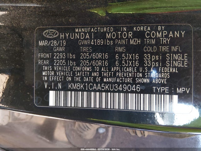Hyundai Kona Se 2019 KM8K1CAA5KU349046 Image 9