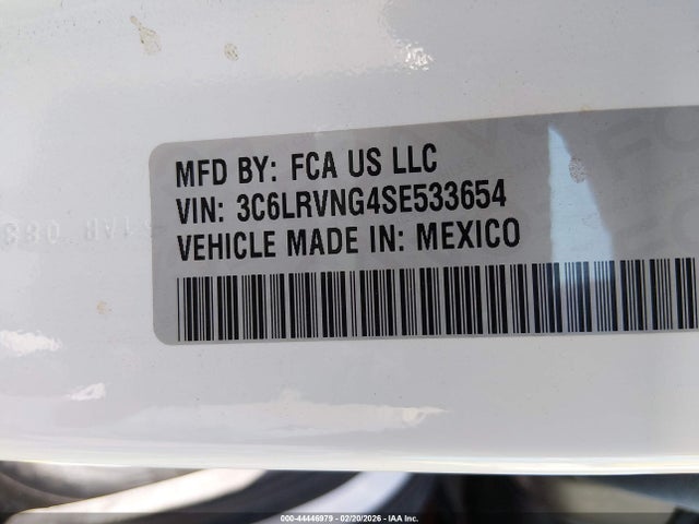 Продаж на аукціоні авто 2025 Ram Promaster 1500 Tradesman Low Roof 118 Wb W/pass Seat, vin: 3C6LRVNG4SE533654, номер лоту: 44446979