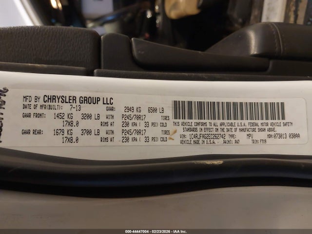 Aukcja sprzedaży 2014 Jeep Grand Cherokee Laredo, vin: 1C4RJFAG2EC262742, numer aukcji: 44447004