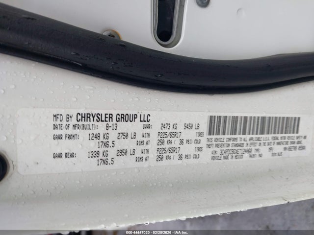 2014 Dodge Journey Sxt მანქანა იყიდება აუქციონზე, vin: 3C4PDCBGXET124060, აუქციონის ნომერი: 44447020