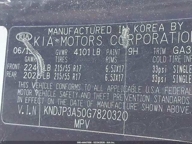 Auction sale of the 2016 Kia Soul +, vin: KNDJP3A50G7820320, lot number: 44447056