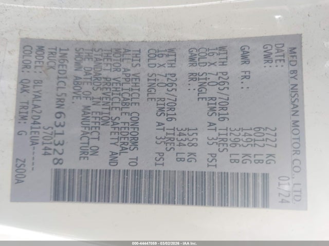 Nissan Frontier King Cab S 4x2 2024 1N6ED1CL5RN631328 Image 9