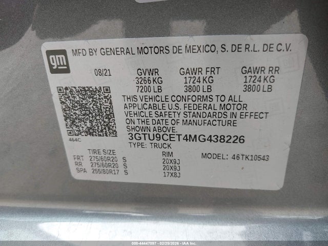 3GTU9CET4MG438226 GMC Sierra 1500 4wd Short Box Elevation
