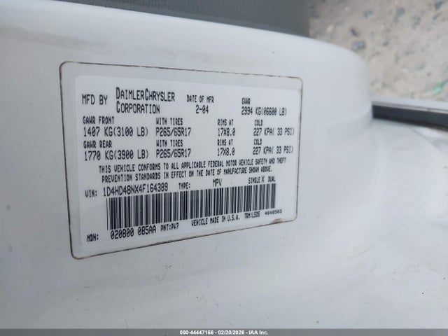 2004 DODGE DURANGO 1D4HD48NX4F164389 Photo 8