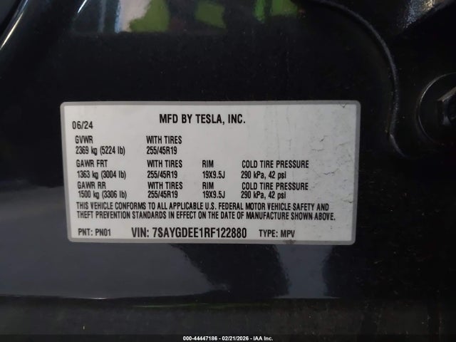 2024 TESLA MODEL Y 7SAYGDEE1RF122880 Photo 8