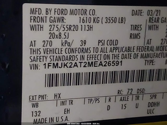 2021 FORD EXPEDITION 1FMJK2AT2MEA26591 Photo 8