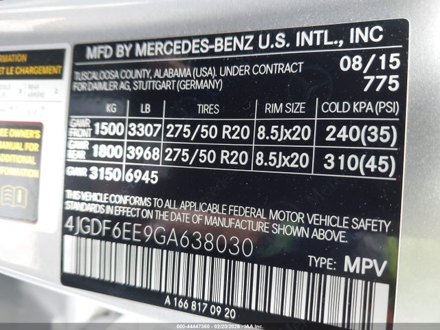 2016 MERCEDES-BENZ GL 450 4JGDF6EE9GA638030 Photo 8