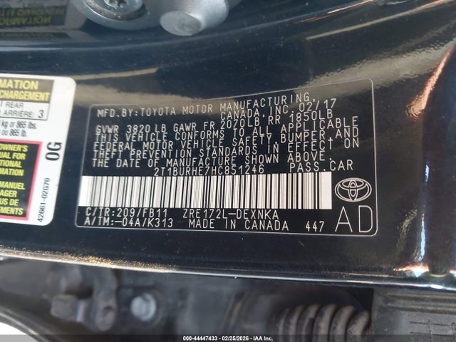 Toyota COROLLA LE 2017 2T1BURHE7HC851246 Image 9