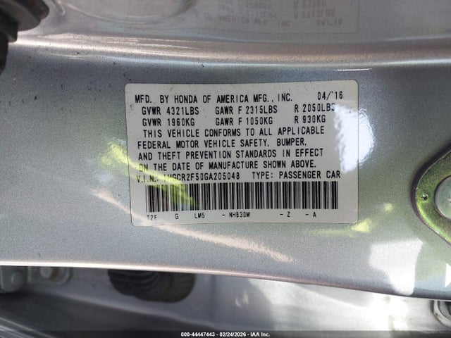 1HGCR2F50GA205048 Honda Accord Sport