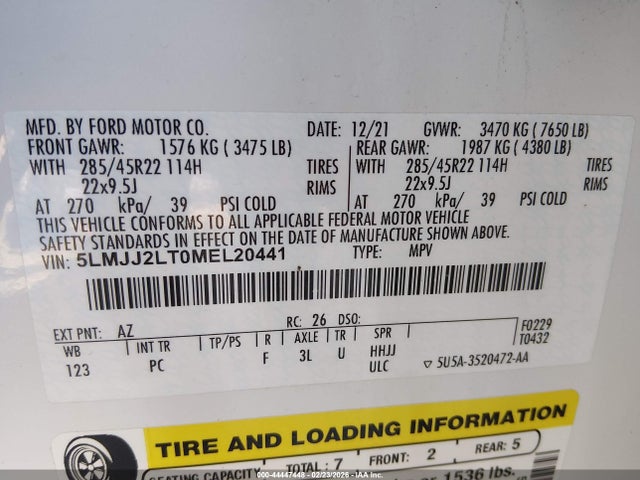 2021 LINCOLN NAVIGATOR 5LMJJ2LT0MEL20441 Photo 8