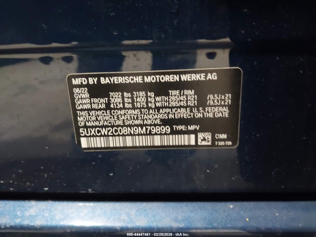 2022 BMW X7 5UXCW2C08N9M79899 Photo 8