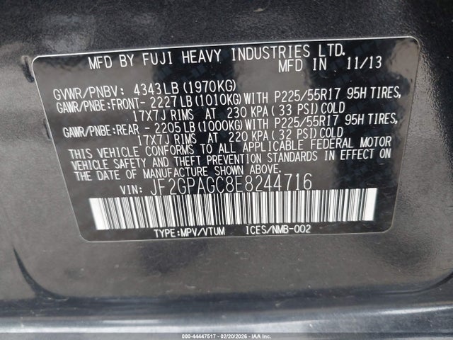 Subaru Xv Crosstrek 2.0i Limited 2014 JF2GPAGC8E8244716 Image 9
