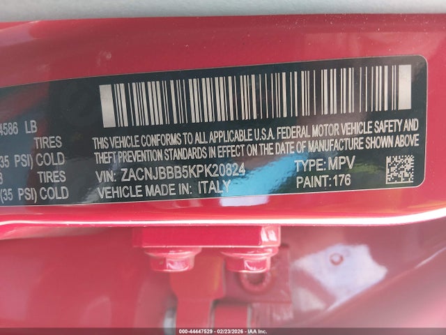 Aukcja sprzedaży 2019 Jeep Renegade Latitude 4x4, vin: ZACNJBBB5KPK20824, numer aukcji: 44447529